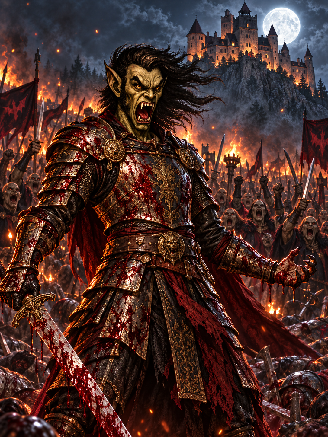 Vlad Dracula victorious outside Bran Castle